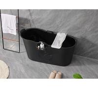 Schwänlein Mobile Bathtub,One-Piece bathtubs, Ideal for The Small Bathroom, 122x59x54cm,Maximum Size. (122cm, Black)