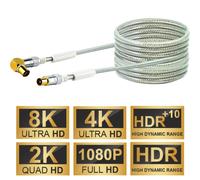 Schwaiger 15M 90° Angled IEC Antenna Cable 110DB TV Coaxial Cable Coax Cable