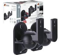 Schwaiger TVB100 2x Universal Speaker Wall Mount Pair Holder Black