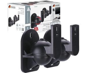 Schwaiger TVB100 2x Universal Speaker Wall Mount Pair Holder Black