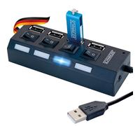 SCHWAIGER - UH4 013-4-way USB hub to extend a USB port, for all Windows and Mac systems, can be individually switched on and off
