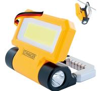 SCHWAIGER WL213 Work Light with Torch Hook Magnets Work Spotlight Construction Spotlight Workshop Light Work Lamp Torch Battery 180° Rotatable Yellow Black Silver