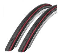 Schwalbe 2x Lugano 700c x 25 Road Racing Bike Tyres - Red