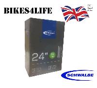 SCHWALBE AV10 24" X 1.5 BIKE INNER TUBE 40mm SCHRADER VALVE X 2
