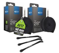 Schwalbe AV17 Bicycle Inner Tubes 40 mm 28 Inches (28/47-622/635) with 3 MSZweirad Tyre Levers Set of 2