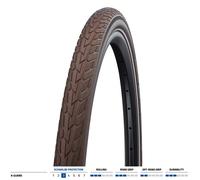 Schwalbe 11101266, Road Cruiser K-Guard, TwinSkin Unisex Adulto, BN/BN+RT, 26 x 1,7"