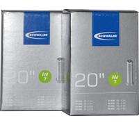 Schwalbe Bicycle Inner Tube 40-62/406, AV7 NR.7 AV 20 x 1.75-2.50 Pack of 2