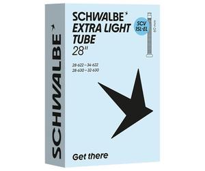 Schwalbe Bicycle Inner Tube SCV15L-EL Extra Light 28/34-622/630 IB Black 60 mm