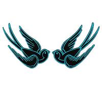 Schwalbe Bird Set of 2 Sew-On Patches for Iron-On / Iron-On / Iron-On Patch, Size of a Swallow 10 x 5 cm