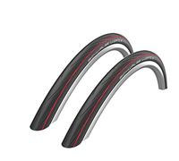 Schwalbe Lugano 700 x 25c Road Bike Tyres (Pair) - Red