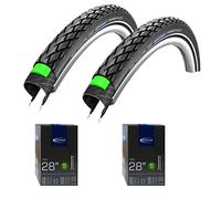 Schwalbe Marathon 700 x 32C Tyres x 2 - Plus Schwalbe Schrader Inner Tubes (Matching) x 2
