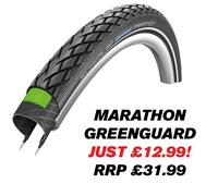 Schwalbe Marathon GreenGuard Tyre Black / Reflective - 16 Inch X 1.75 Inch