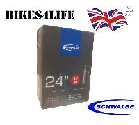 SCHWALBE SV10 24" X 2.4 BIKE INNER TUBE 40mm PRESTA VALVE X 2