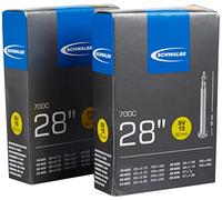 Schwalbe SV15 SV 15 Bicycle Tube 60 mm 700 x 18-28 C B067 Extra Long Pack of 2, Black