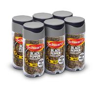 Schwartz Black Pepper Mild Coarse Ground 33 G, Jar, Pack of 6, Warm, Spicy, Aromatic Taste, Versatile Spice, Essential for Home-Cooked Meals, Perfect