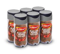 Schwartz Black & Red Pepper Course Ground 45 G | Jar | Pack of 6 | Deep & Warm Flavour | Adds a Spicy Kick | Versatile Ingredient