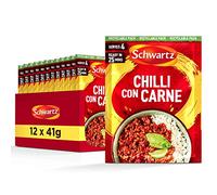 Schwartz Chilli Con Carne Recipe Mix 41 G Serves 4 Pack of 12 Hot & Spicy Rich Mexican Flavour With Fiery Chillies, Earthy Cumin, Dried Garlic and Onion Powder