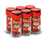 Schwartz Chilli Powder 38 G | Jar | Pack of 6 | Mild Taste | Bursting with Flavour | Expertly Blended | With Chilli Pepper, Cumin, Oregano and Garlic