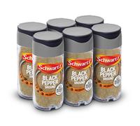 Schwartz Ground Black Pepper 33 G | Jar | Pack of 6 | Hot Spicy & Zesty Taste | Essential and Versatile Spice | Enhances Meals | Perfect for Adding to
