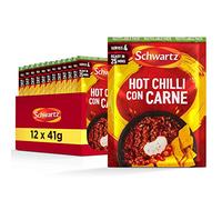 Schwartz Hot Chilli Con Carne Recipe Mix 41g | Pack of 12 | No Artificial Colours or Flavourings | No Added Preservatives or MSG | Suitable for Vegetarians, Multicoloured
