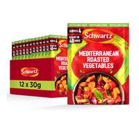 Schwartz Mediterranean Roasted Vegetables Recipe Mix 30 G | Serves 4 | Pack of 12 | Adds Chargrill Flavour to Mixed Vegetables | With Garlic, Basil