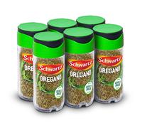 Schwartz Oregano 7 G , Jar , Pack of 6 , Natural Colour and Taste , Rich Flavour & Aroma , Subtle Lemony Notes , Mediterranean Cuisine Essential ,