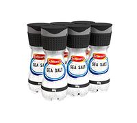 Schwartz Sea Salt 60 G | Jar with Grinder | Pack of 6 | Coarse, Medium, or Fine Texture | Naturally Harvested Crystals | High Concentration of Minerals and Enhanced Flavour