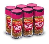 Schwartz Spicy Italian Seasoning 42 G Jar, Pack of 6, Expertly Blended with Peppers, Chilli Garlic & Basil, Bring a Little Taste of Italy Home