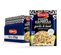Schwartz x PizzaExpress Garlic and Basil Creamy Pasta Recipe Mix, 35g | Serves 4 | Pack of 12 | Creamy and Flavorful | Quick, Easy, and Delicious Pasta Dish | With Garlic and Basil