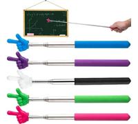 (Schwarz/Rosa/Blau/Lila/weiß) Retractable pointer with finger - Telescopic pointer for teachers, pointer with handle, colorful & practical, ideal for school, teaching and presentation (68cm, 5 colors)