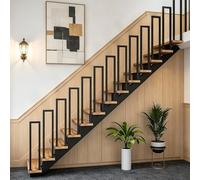 Schwarz U-Sd Side Loader ir Railing, Metal Square Tube il for Balconies & Hallways, Easy Inllat (110cm - Corner EDS)