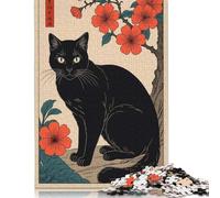 Schwarze Katze 1000-teiliges Puzzle, Weihnachtsgeschenke, Papierpuzzle für Teenager, lustiges Puzzle 1000 Teile (38 x 26 cm)