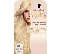 Schwarzkopf Creme Supreme 10-0 Natural Extra Light Blonde, Permanent Hair Dye, Caring Hair Dye Colouration with 3-Step Bonding System Against Damage, 100% Grey Coverage