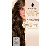 Schwarzkopf Creme Supreme 6-0 Natural Light Brown, Permanent Hair Dye, Caring Hair Dye Colouration with 3-Step Bonding System Against Damage, 100% Grey Coverage