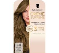 Schwarzkopf Creme Supreme 7-0 Natural Dark Blonde, Permanent Hair Dye, Caring Hair Dye Colouration with 3-Step Bonding System Against Damage, 100% Grey Coverage