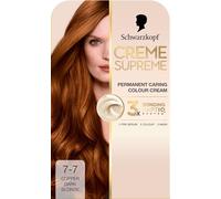 Schwarzkopf Creme Supreme 7-7 Copper Dark Blonde, Permanent Hair Dye, Caring Hair Dye Colouration with 3-Step Bonding System Against Damage, 100% Grey Coverage