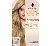 Schwarzkopf Creme Supreme 9-16 Cool Ash Light Blonde, Permanent Hair Dye, Caring Hair Dye Colouration with 3-Step Bonding System Against Damage, Neutralises Yellow Tones