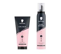 Schwarzkopf Curl Balm 150ml, for Curly Hair, Defined & Bouncy Curls & Waves, Vegan* Styling Hair Balm and Schwarzkopf Mousse Curl 200 ml, Long Lasting Curls, Anti-Frizz Effect, Vegan*