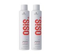 Schwarzkopf DOUBLE OSiS Session Hairspray Long Lasting Wind Proof Brushable Finish Without Flaking Anti Humidity Heat Protection Extra Strong Hold 300ml
