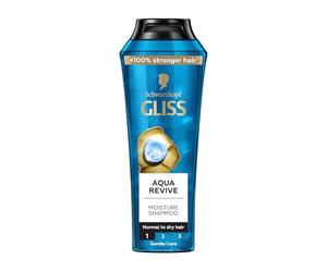 Schwarzkopf Gliss Aqua Revive Shampoo 400ml, Schwarzkopf Gliss Aqua Revive Shampoo is designed to hydrate and refresh normal to dry hair, Brings dry, dull hair back to life, Pack of 1