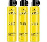 Schwarzkopf got2 Glued Blasting Freeze Spray 300ml x 3 | Extreme Hold Hair Spray for Spiking & Styling | Strong Hold Hair Gel Spray | Humidity Resistant, Long Lasting | Men's & Women's Hair Styling S