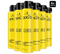 Schwarzkopf got2b Glued Blasting Freeze Spray, Strong hold Hairspray for Up to 72 Hours, Vegan, Silicone Free, 300 ml - Pack of 6