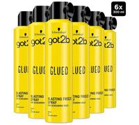 Schwarzkopf got2b Glued Hairspray, Blasting Freeze Spray with Extra Strong Hold, Multipack 6 x 300 ml