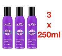 Schwarzkopf Got2b Volumania 24h Volumising Mousse 3 x 250ml - BRAND NEW