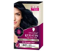 Schwarzkopf Keratin Color Permanent Hair Color 1.1 Midnight Black 1 Application - Salon Inspired Permanent Hair Dye for up to 80% Less Breakage vs