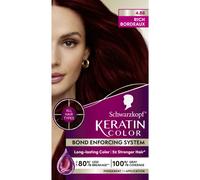 Schwarzkopf Keratin Color Permanent Hair Color 4.8 Rich Bordeaux 1 Application - Salon Inspired Permanent Hair Dye for up to 80% Less Breakage vs U