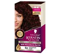 Schwarzkopf Keratin Color Permanent Hair Dye Cream 5.8 Crimson 1 Application - Professionally Inspired Hair Color Enriched with Keratin and Macadami