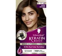 Schwarzkopf Keratin Color Root Permanent Hair Color Kit Dark Brown 1 Application - Salon Inspired Permanent Hair Dye for up to 80% Less Breaka