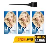 Schwarzkopf LIVE 00A Absolute Platinum Intense Lightener Hair Color Bulk 3-Pack