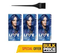 Schwarzkopf LIVE 095 Electric Blue Intense Color Semi-Permanent Hair Color 3-Pcs